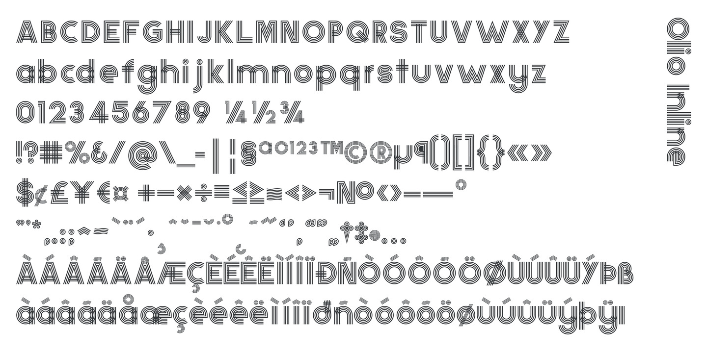 Olio Inline Font preview